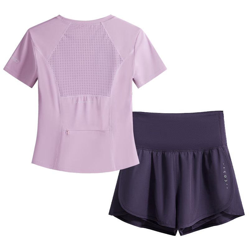 Baisirong Women's Outdoor Quick-Dry Sweatshirt Running Sports Set Fashion Tennis Badminton Anti-Exposure Fitness Yoga Wear
