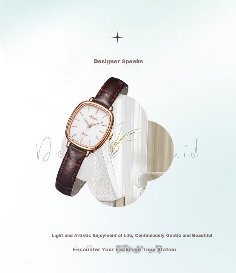 EBOHR Women's Watch, Kana Series, Fashionable White Dial Quartz Ladies Watch, Gift for Girlfriend's Birthday Or Mid-Autumn Festival, Model 51653446 2