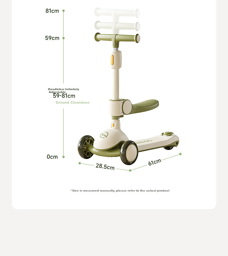 BG-BABYGO Children's Scooter for Ages 1-3 Toddler Learning Walker Balance Bike First Birthday Gift Baby Stroller Toy Two-I 11