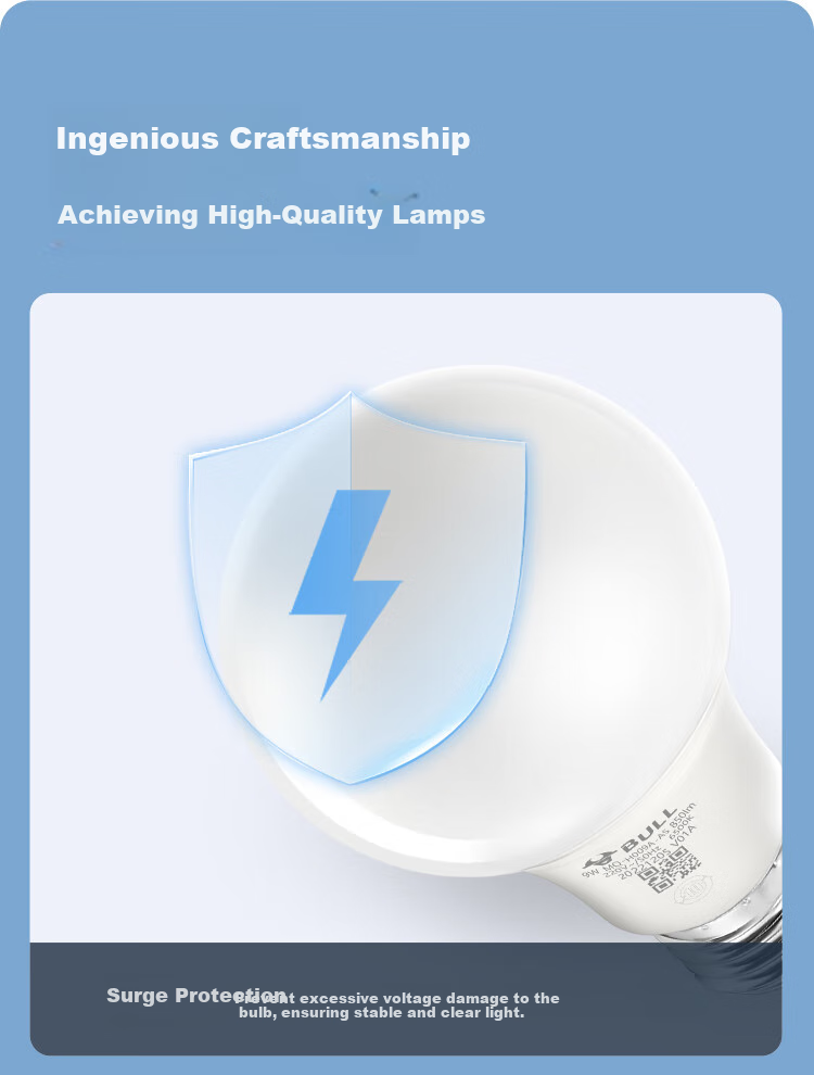 BULL LED Sensor Bulb, E27 Screw Base, High Brightness And Translucency, 9W White Light (Daylight Color), 6500K 10
