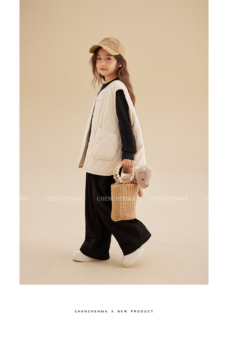 Chenchenma Parent-Child Fleece-Lined Sherpa Fleece Loose Casual Versatile Pants 7281D 22