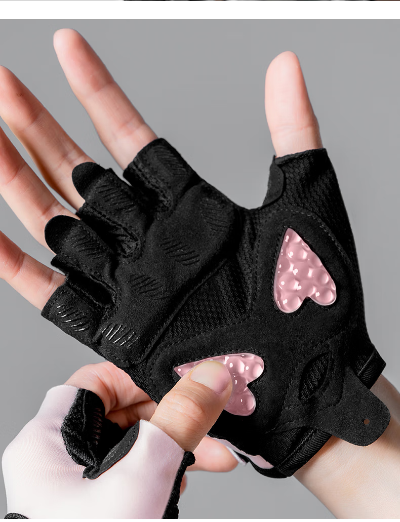 Duweike Women's Sports Fitness Gloves Half-Finger Breathable Equipment Training Dumbbell Yoga Anti-Slip XS 8