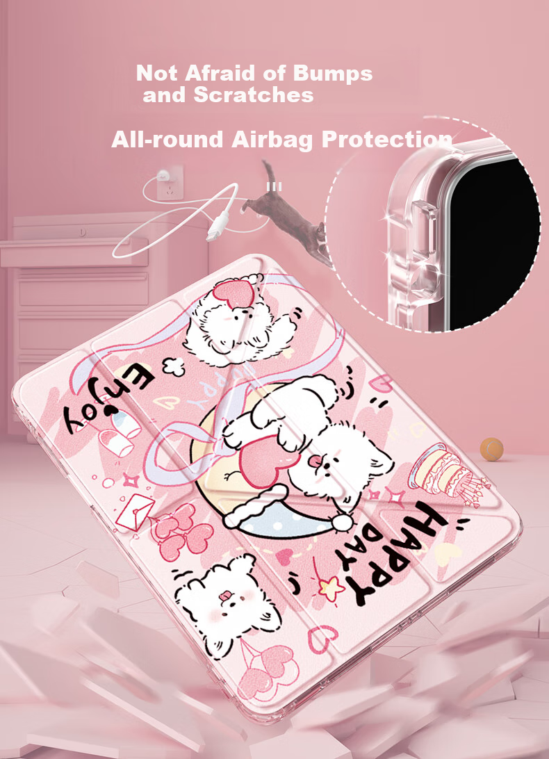 Qiaojiejie Huawei MatePad 11.5s Case for 2025/2024 Models, 11.5-Inch with Pencil Holder, Y-Shaped Soft Light Version, Flexible Design, Anti-Bending, Cute Cartoon Style, Horizontal And Vertical Folding Options Available 2