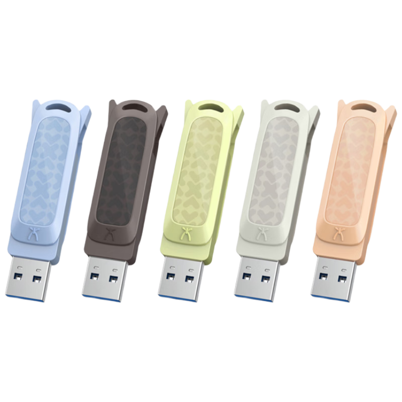 Lenovo 128GB Xiaoxin Solid State USB Flash Drive, Read Speed up to 550MB/s, Dual Interface USB3.2&Type-C, Large Capacity Universal Flash Drive for Study, Office, Mobile Phones And Computers, Pear Yellow