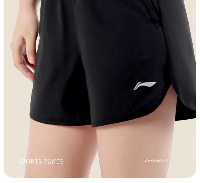 Li-Ning Women's Sports Shorts, Summer New Style, Running Ice Silk Quick-Dry Casual Beach Shorts, Yoga Loose Three-Quarter Length Pants, Size M 14