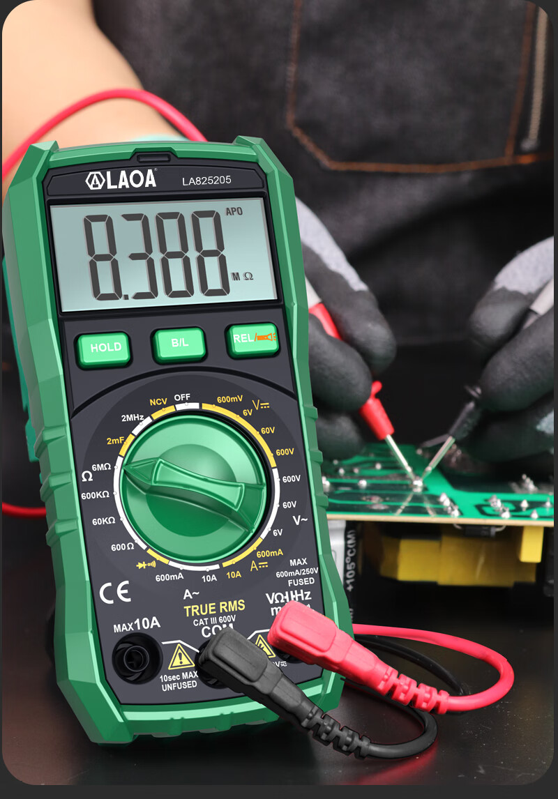 LAOA LA824801 Ultra-Thin Smart Anti-Burn Multimeter NCV Smart Induction 6000 Count Digital Multimeter 10