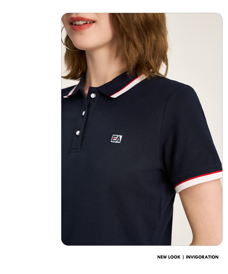 ELLE ACTIVE Casual Sports Short Sleeve Polo Shirt Women Commuter Versatile Color Block Slim Fit Collared Top White 2XL 6