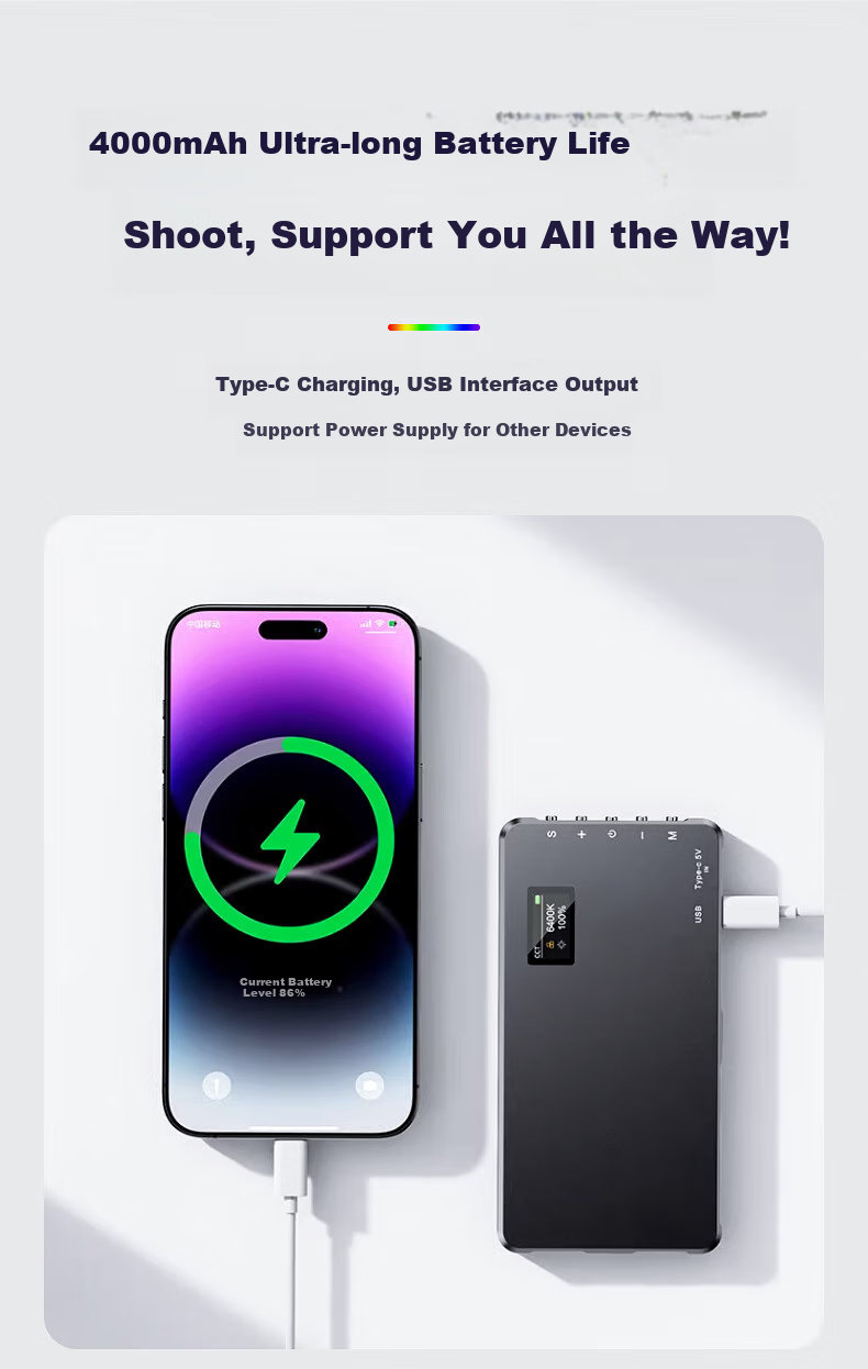 Jimantu Full-Color RGB Fill Light, Portable LED Pocket Light, Handheld Atmosphere Effect Color-Changing Rechargeable Photography Light for Mirrorless Cameras 9