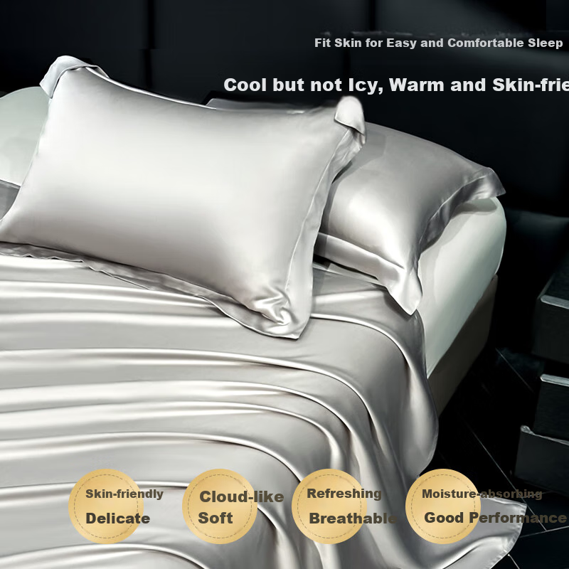 Wuyinliangpin Class A 60-Piece Lyocell Tencel Pillowcase Set, Home Use Washable Ice Silk Pillowcases, Fengya Gray 48*74cm