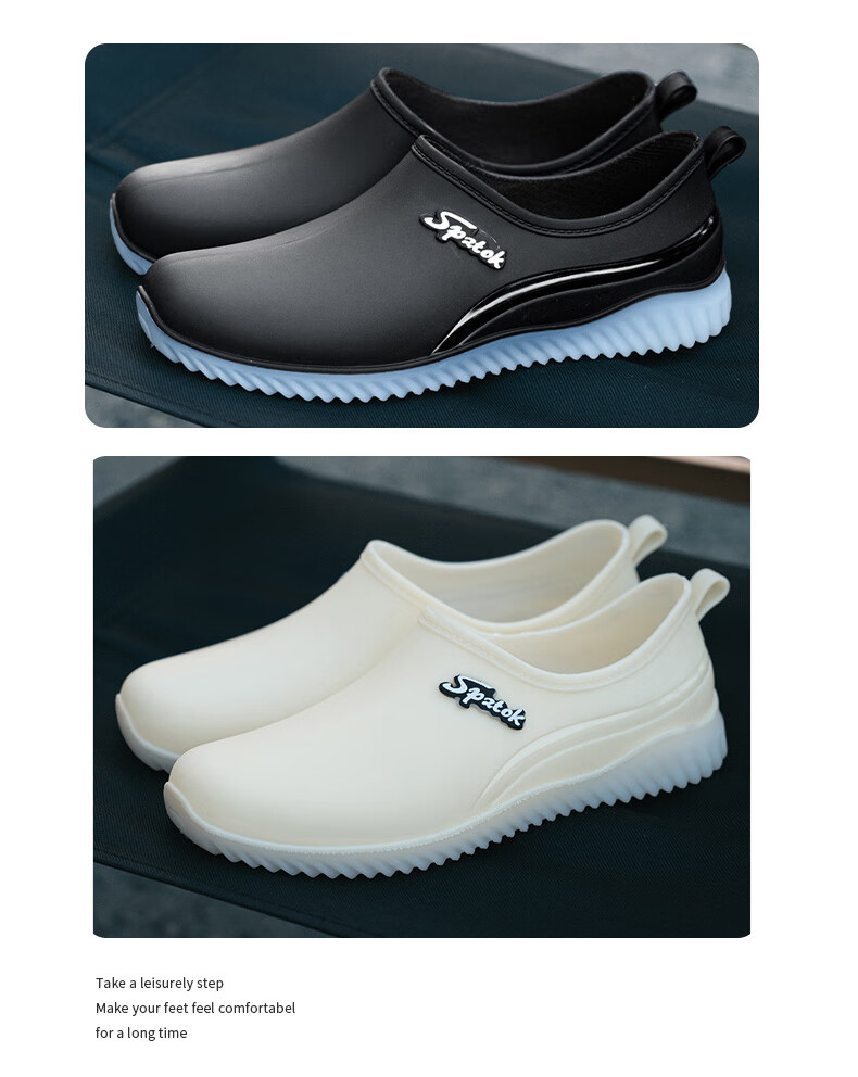 FOOTOPPO Women's Rain Boots, Ladies' Short Waterproof Shoes, Non-Slip Rubber Shoes, Summer Low-Top Adult Waterproof Boots, Fashionable Women's Overshoes 19