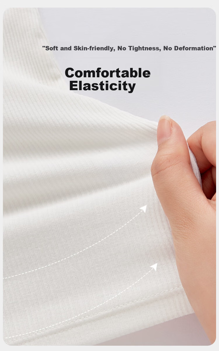 MiiOW Women's Camisole Bra with Built-In Pads, Beautiful Back Inner Wear Undershirt T-Shirt Spring/Summer 2026 White L 7