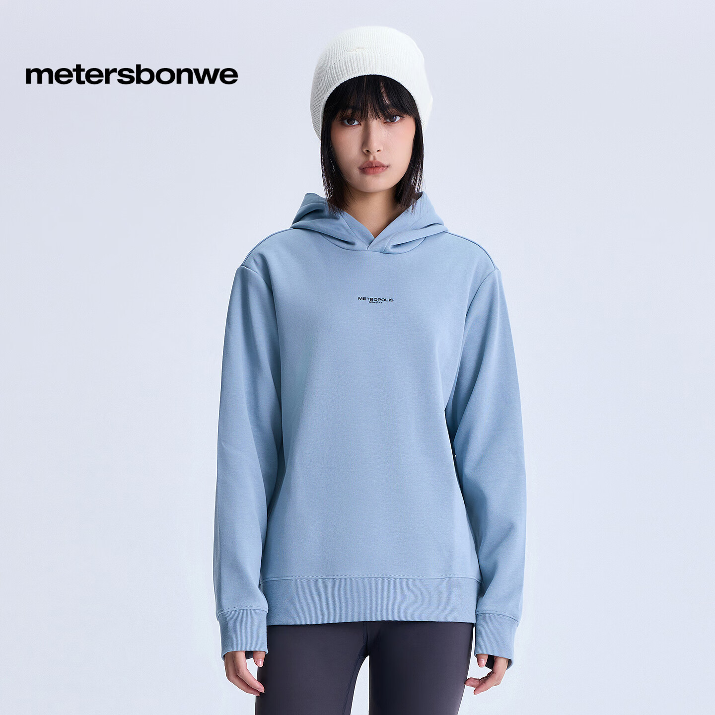 Meters Bonwe Hooded Sweatshirt, Unisex Style for Spring, New Trendy Cool Versatile Casual Couple Outfit Top