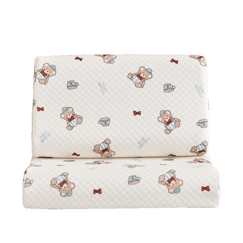 Hongdou Children's Pillow A-Class Latex Pillow Core 93% Thai Latex Original Liquid Pure Cotton Pillowcase 30×50×3/9cm Bear