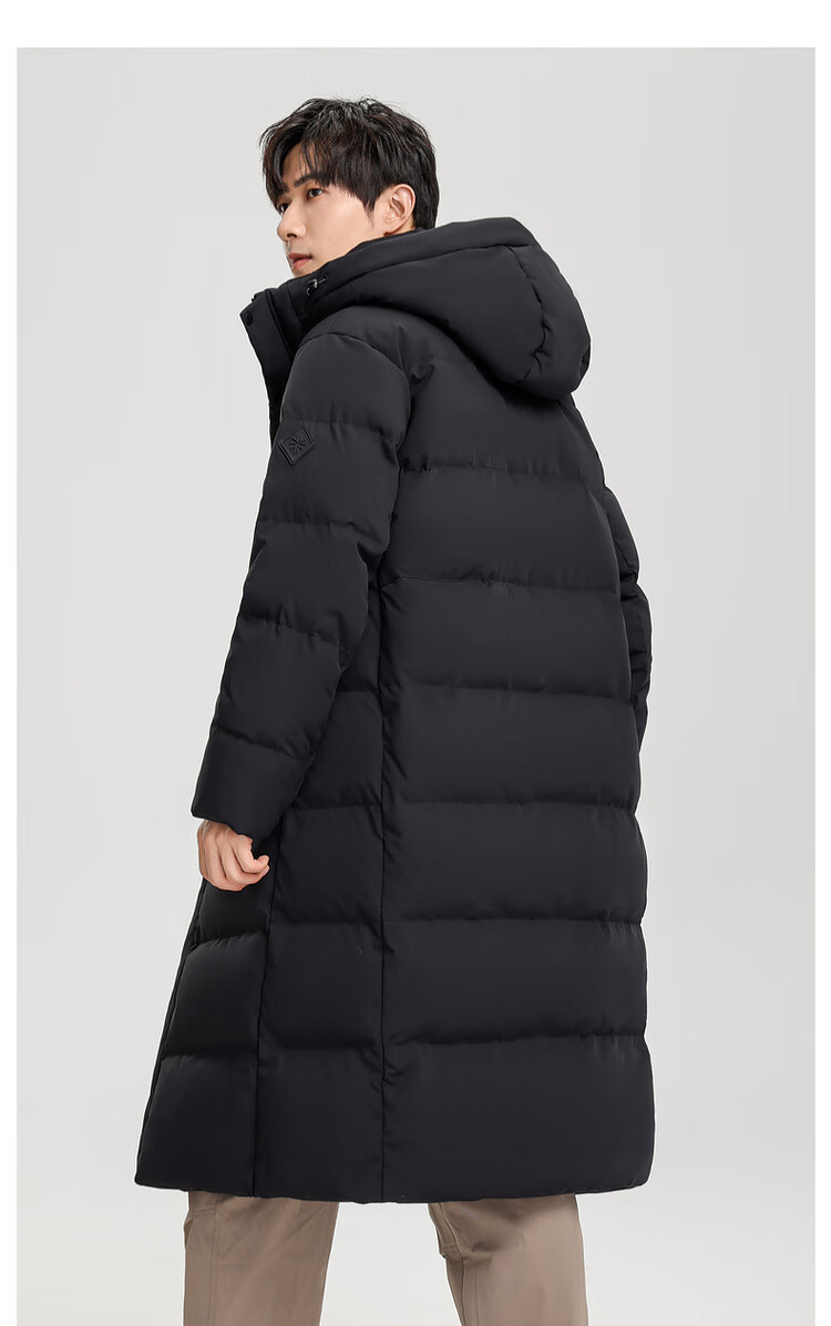 Xuezhongfei New Long Hooded Down Jacket Classic 3D Embroidery Hidden Pockets Skin-Friendly Thickened 8