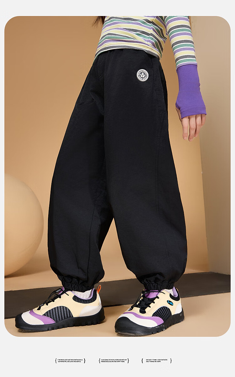 ASK JUNIOR Children's Clothing Girls' Youth Autumn Sports Pants Jogger Running Casual Trousers Black 110 32