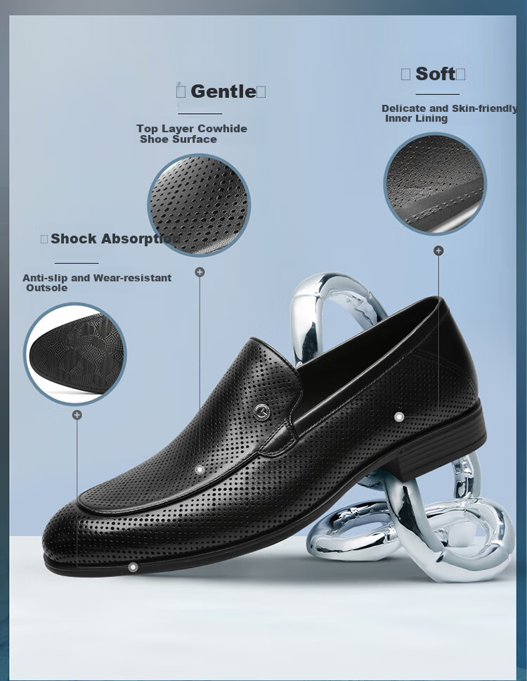 Goldlion Men's Loafers, Perforated Breathable Sandals, Business Casual Shoes G580420170AAD Black Size 41 2