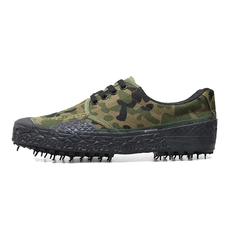 Anxianda Safety Work Shoes Liberation Shoes Construction Camouflage Shoes Unisex Military Training Rubber Shoes Wear-Resistant Non-Slip Canvas Outdoor Hiking Farming Low-Top Sneakers Camouflage Color 