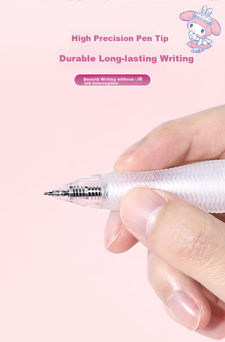 GuangBo &Sanrio Retractable Gel Pen, Black Smooth ST Tip Exam Pen Writing Pen Signature Pen, Stationery Gift, Random Style KT82171-H 5
