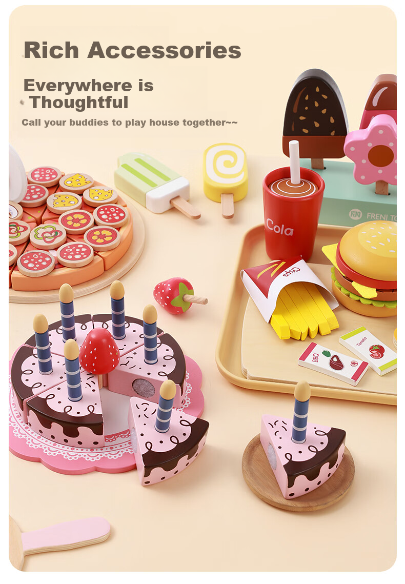 FN Children's Pretend Play Ice Cream Toy Set Kitchen 5 Small Boys Girls Toddlers 1-3 Years Old Birthday Gift 6