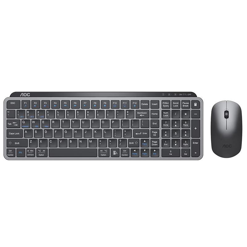 AOC KM600 Wireless Bluetooth Keyboard And Mouse Combo, Dual-Mode Rechargeable Keyboard And Mouse, Scissor Foot Structure, Splash-Resistant, Compatible with Laptops, Black
