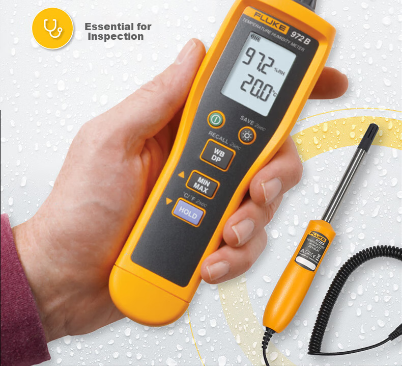 FLUKE 972A Handheld Temperature And Humidity Meter with Built-In Probe, High-Precision Temperature Gauge, Humidity Meter 2