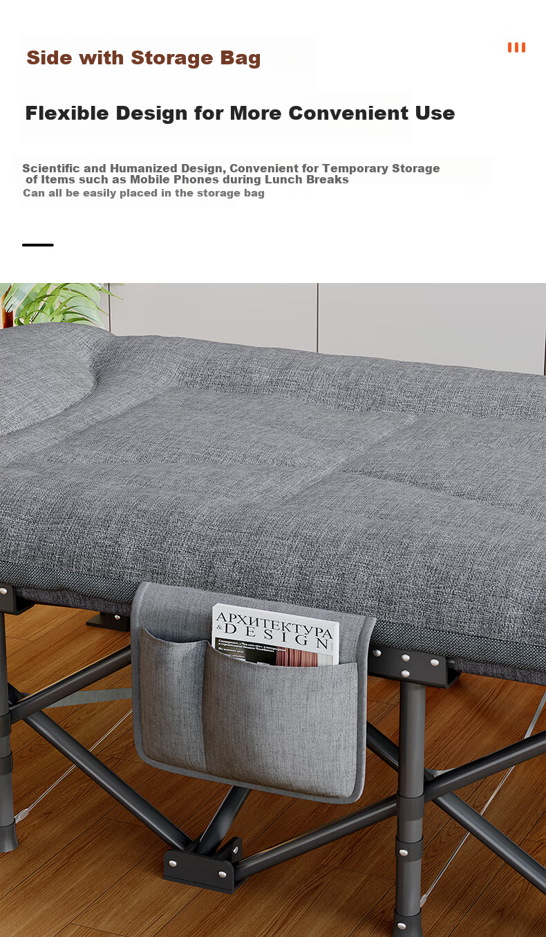 Okeefe Folding Bed, Single Bed, Office Nap Bed, Lounge Chair, Accompanying Care Simple Bed, Portable Camping Bed - 14 Feet 15