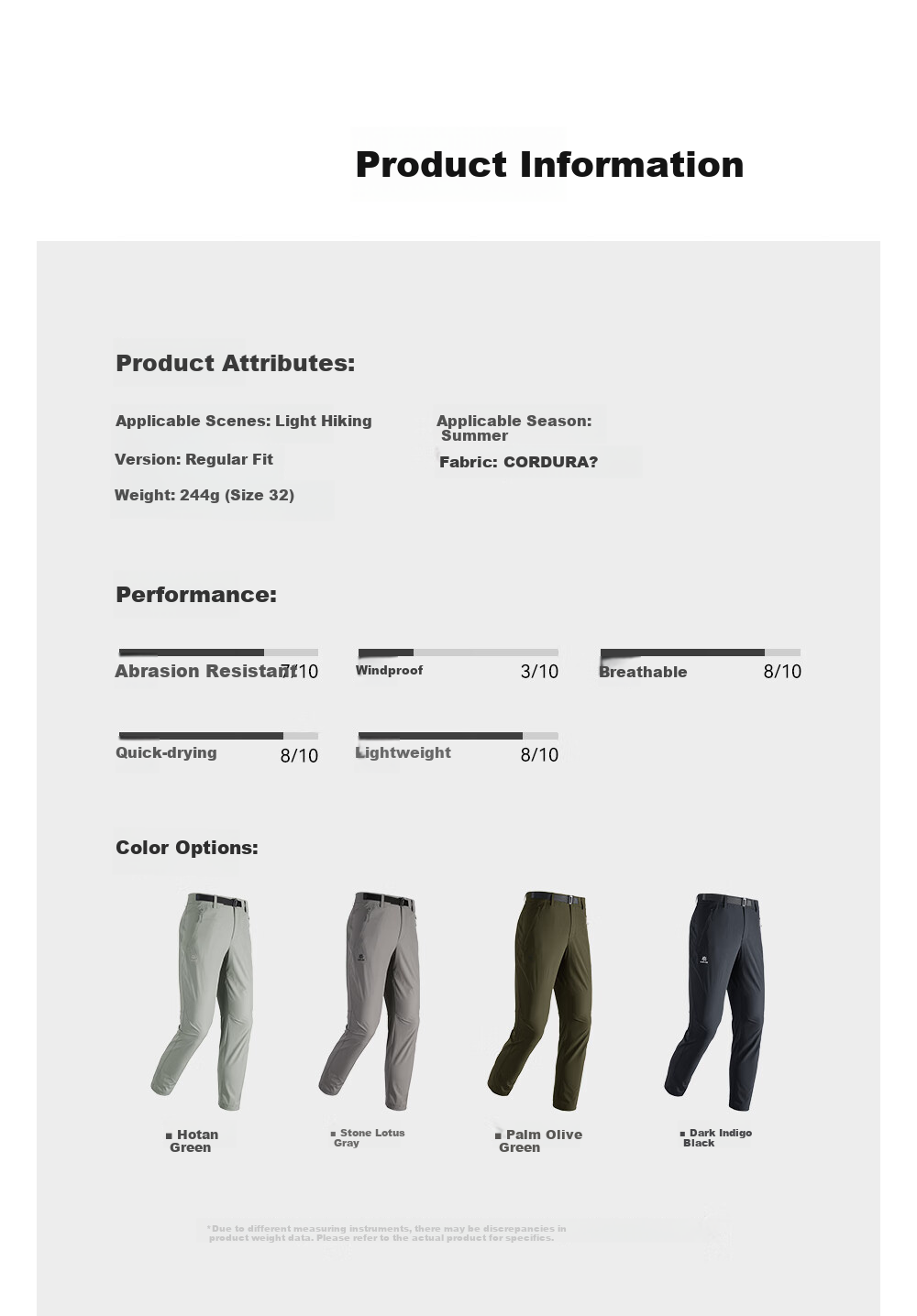KAILAS T9 Men's Quick-Dry Pants CORDURA Lightweight Durable Outdoor Hiking Climbing Moisture-Wicking 3