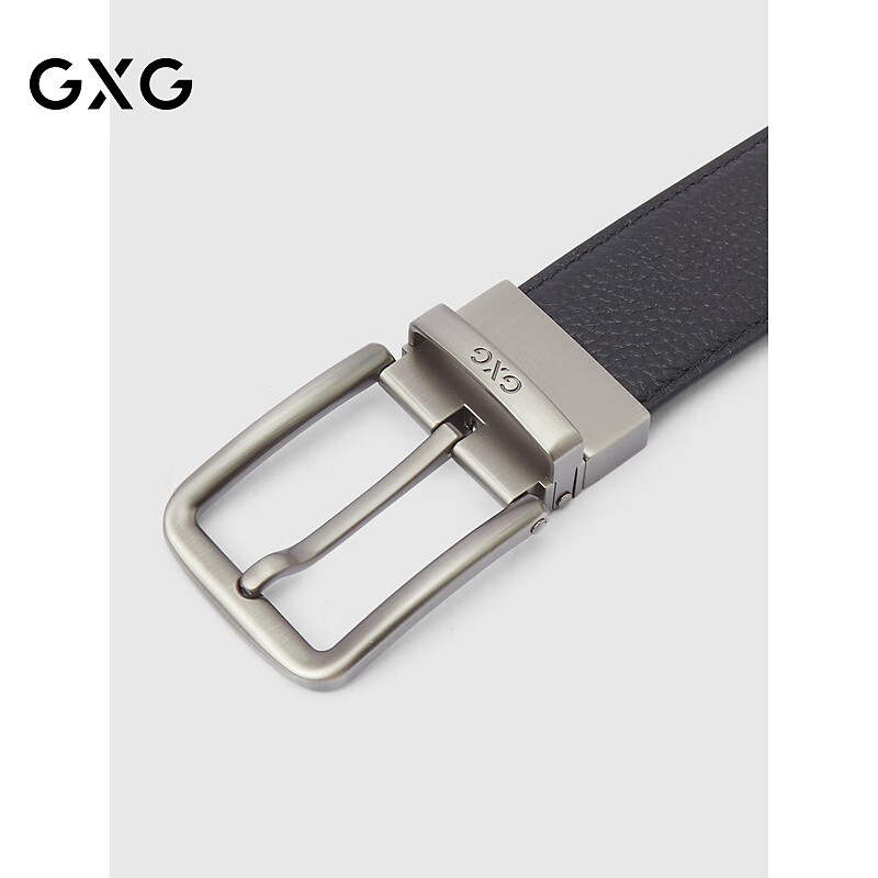 GXG Commuter Belt, Simple Pin Buckle Men's Waistband, Business Casual, Black, 120cm, Qixi Gift