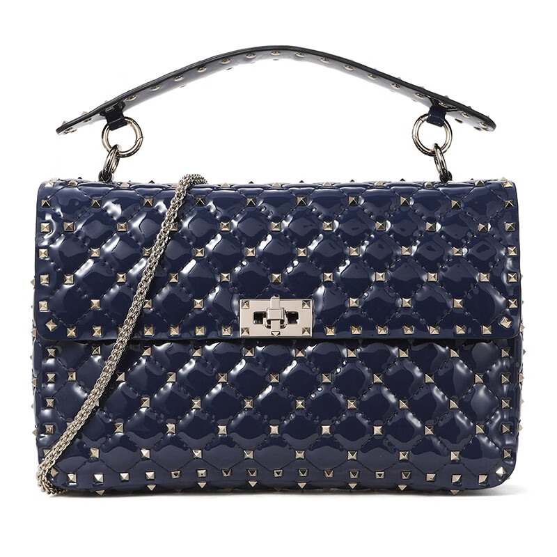 valentino 华伦天奴 女士蓝色牛皮链式单肩斜跨包 rw2b0121 vne cg6