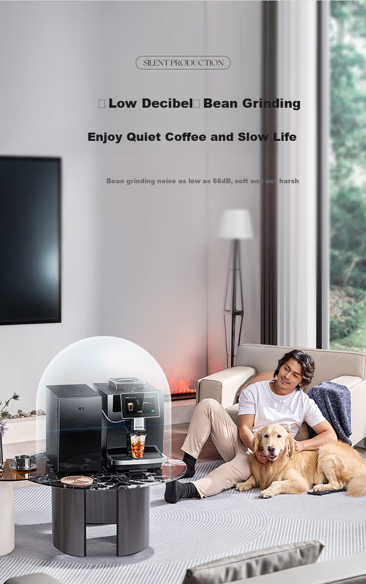 Jinu (Jetinno) [7-Day Trial] Fully Automatic Coffee Machine for Home And Office Use with Integrated Grinding (64mm Flat Blade), Dual Boiler, Self-Cleaning JL15 (20g Ground Coffee Container) 22