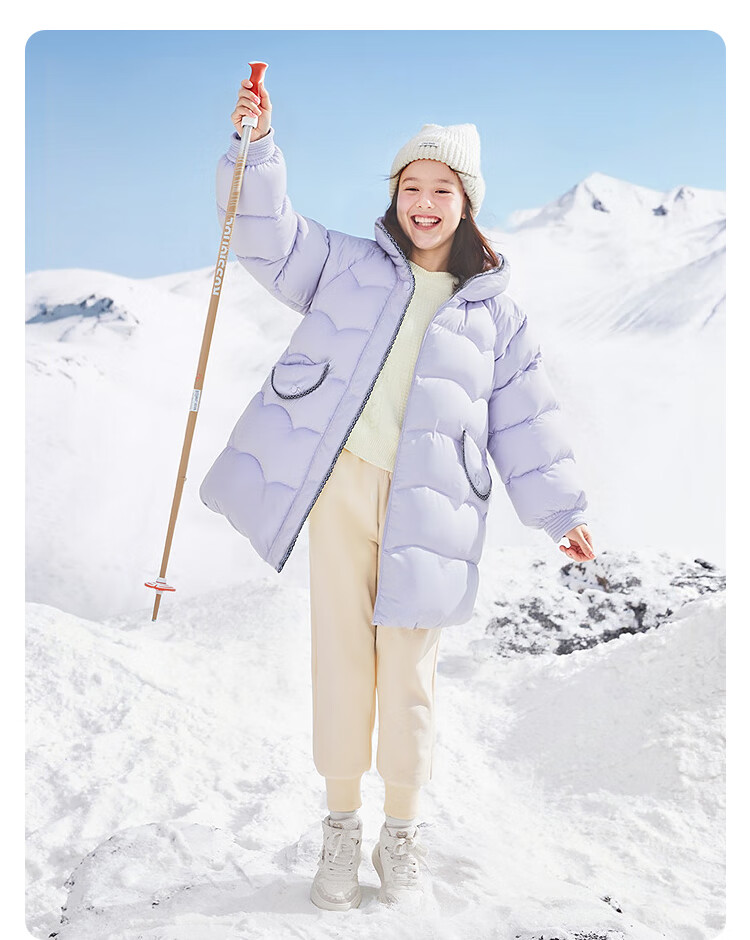 BALABALA balaOne Girls' Windproof Warm Down Jacket Winter Hooded Tweed Coat 2025 New 208425107010 3