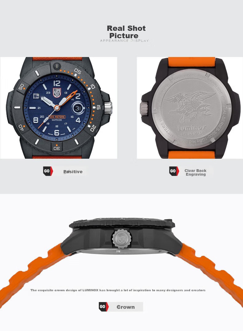 Luminox Seal Team Foundation Swiss Sports Watch, Water-Resistant to 200 Meters, Quartz Watch XS.3601.BO.NSF 2