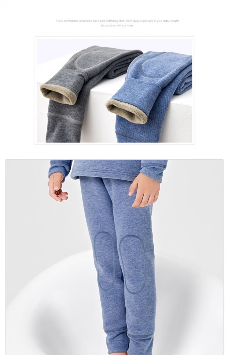 Dingguagua Children's Thermal Pants Girls Autumn Winter Fleece Thickened School Uniform Inner Wear Autumn Trousers Girls Inner Layer Pants for Older Kids 15