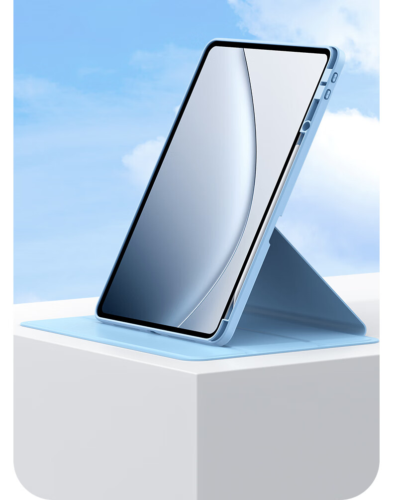 Zhisi Hui Compatible Xiaomi Pad 7 Ultra 14-inch Rotatable Transparent Silicone Case with Pen Slot, Full Coverage Shockproof Slim Gray Cover 2