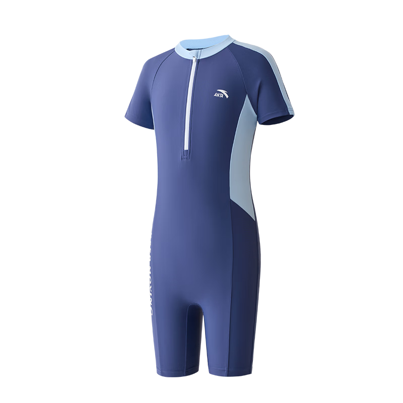 ANTA Children's Swimsuit, Boys And Girls, 2025 New Style One-Piece Square-Leg Swimwear, Kids Hot Spring Beach Sun Protection Quick-Dry Swimwear