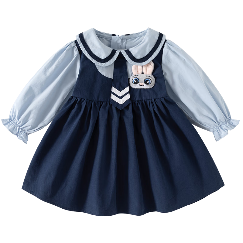 Banxidi Girls' Dress Spring New Stylish Baby Princess Dress Birthday Dress Spring and Autumn Children's School Style Skirt