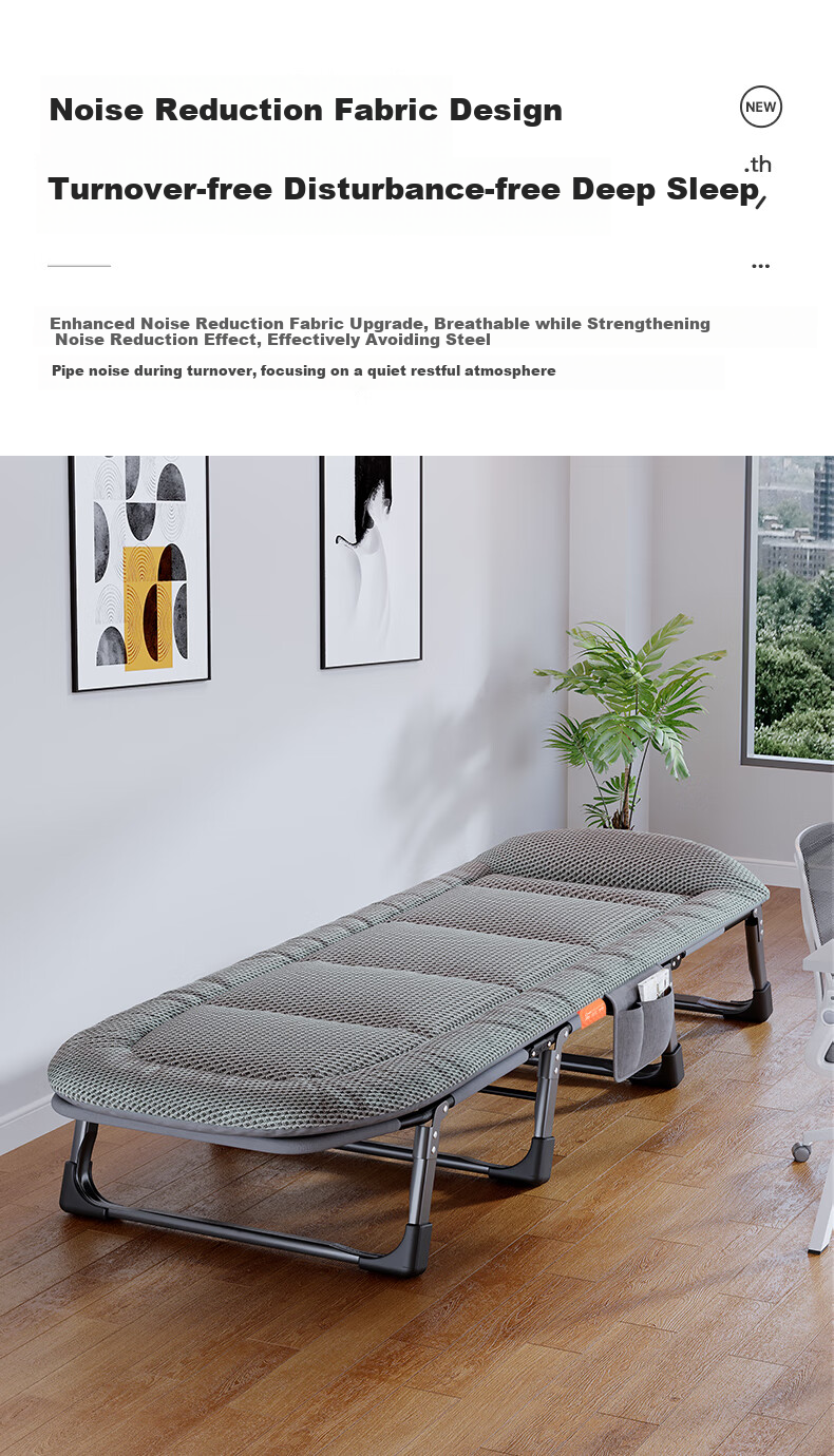 OKeefe Folding Bed Lounge Chair, Single Nap Bed, Multifunctional Camping Bed, Accompanying Bed, Office Nap Bed, Breathable Mattress Surface 7