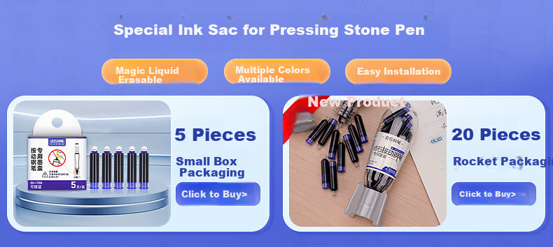 Dianshi Space Capsule Retractable Fountain Pen, Small Capsule Door for Third Grade Elementary School Students' Homework, Back-To Season Handwriting Practice, Fine Nib, No Ink Spatter, 7158 (Light Blue Barrel - Black Ink Cartridge), 1 Pen with 5 Ink Cartridges 2