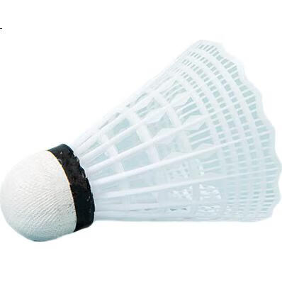 PEAK Badminton Durable Competition Training Shuttlecocks, Nylon, White, 6 Pieces