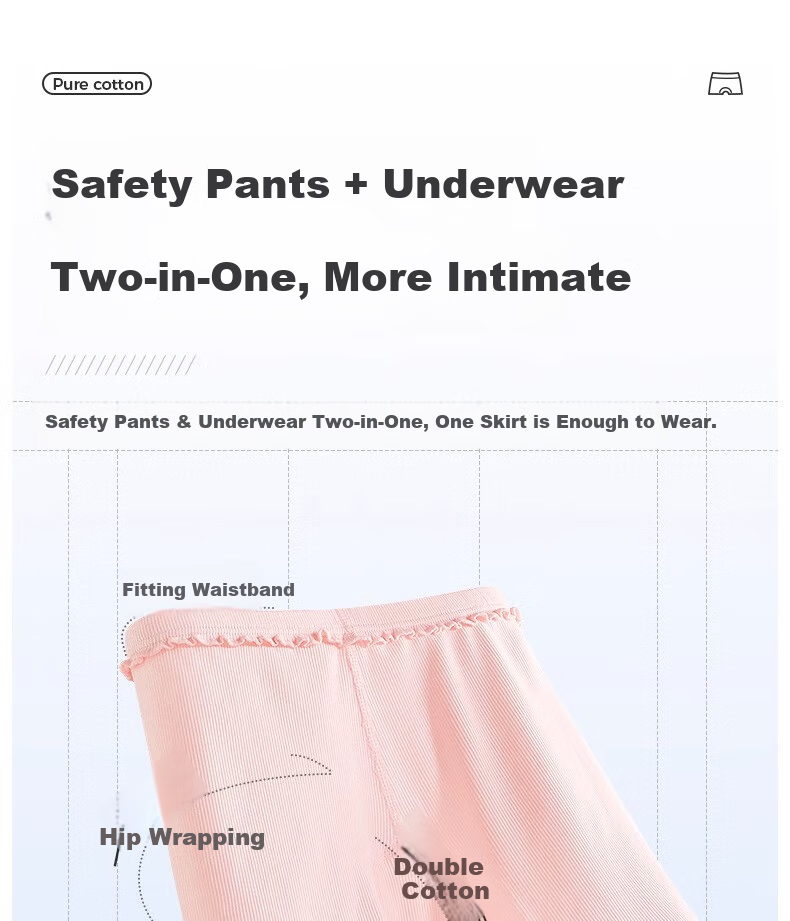 AIBEDILA Girls' Safety Shorts, Pure Cotton Underwear, Summer Two-In Anti-Exposure Shorts for Baby Girls, Children's All-Cotton Undershorts 3