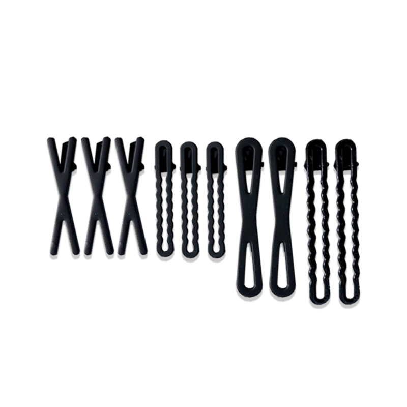 Yushangjiaren Black Frosted Barrette Hair Clip for Women, Forehead Bangs Barrette, Simple Side Bangs Clip Hair Accessory