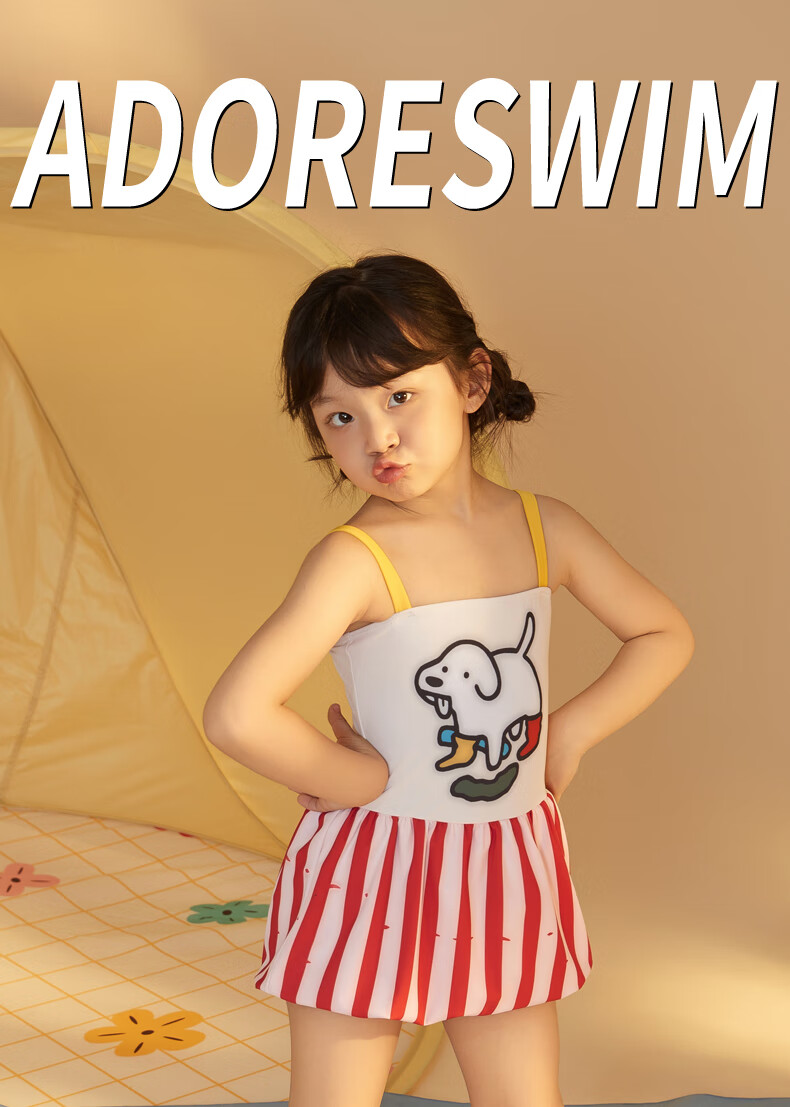 Adoreswim Girls' One-Piece Swimsuit Dress Style, Spaghetti Strap Swimwear, Toddler And Young Girl Swimwear 1