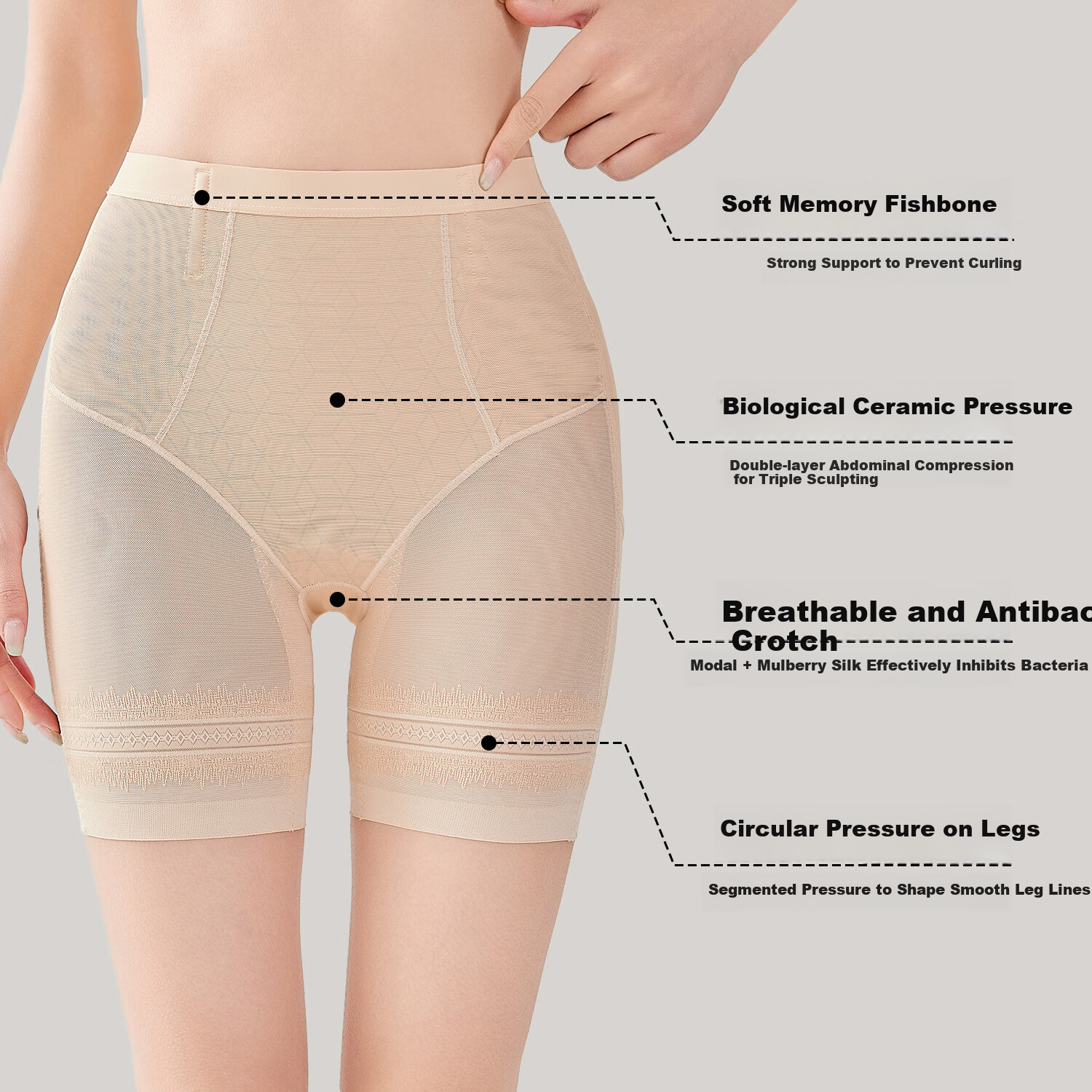 GRACEWELL High-Waisted Tummy Control Shapewear Underwear for Women, Anti-Exposure Seamless Strong Belly Slimming Postpartum Waist Trainer Butt-Lifting Safety Shorts