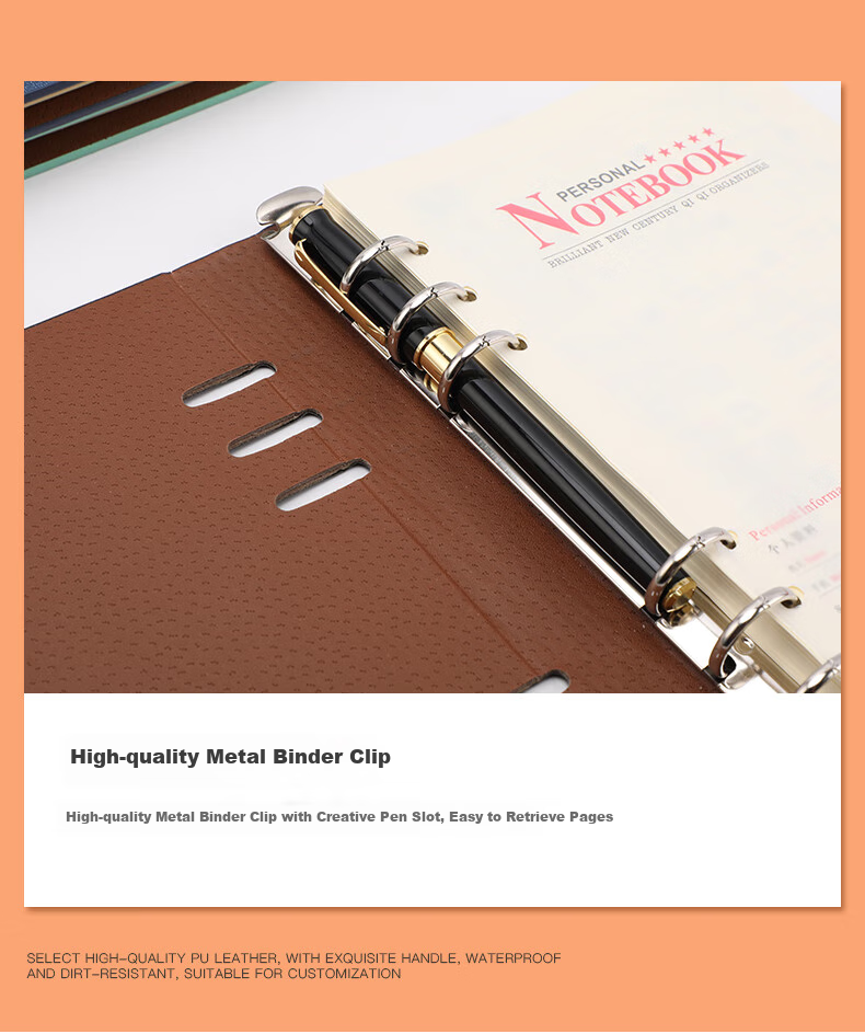 Befon A5 Loose-Leaf Notebook, Detachable Business Meeting Record Book, Study And Work Hard Cover Journal, Accounting Book, Diary And Logbook, Office Use, Bright Red Color 0035 6