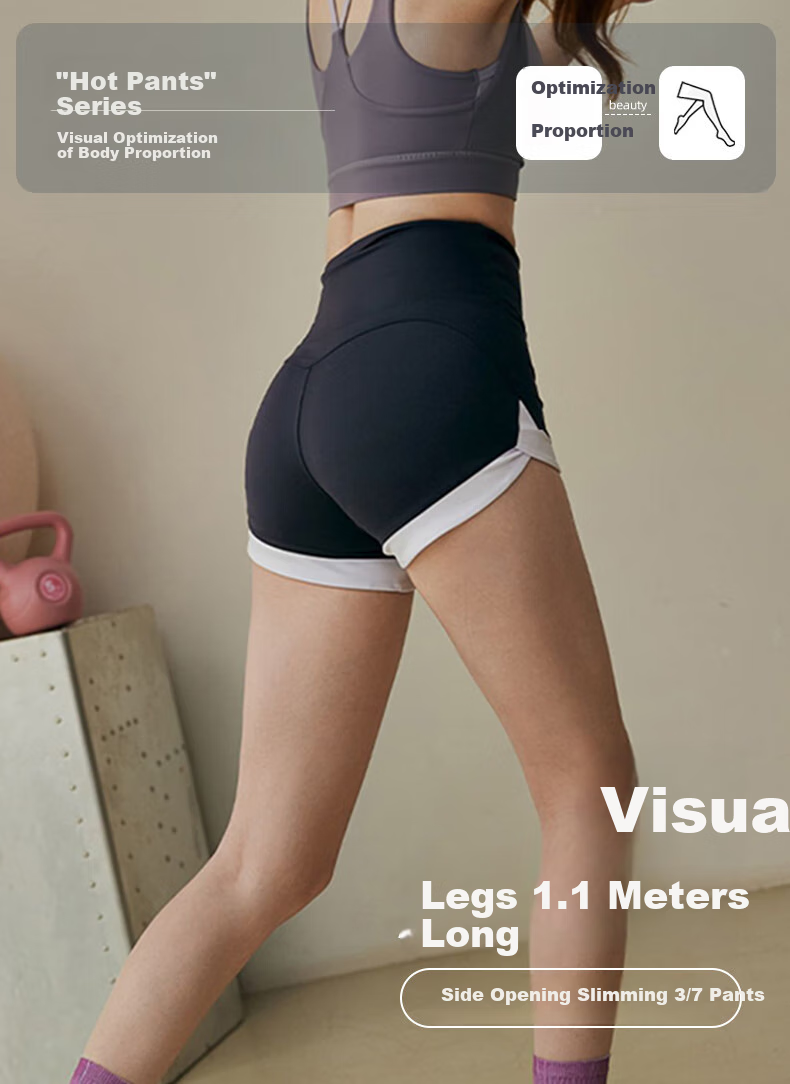 XUEXIMAN Yoga Shorts for Women, Summer High-Waisted Butt-Lifting Professional Running Pilates Training Sports Fitness Three-Quarter Length Pants 1