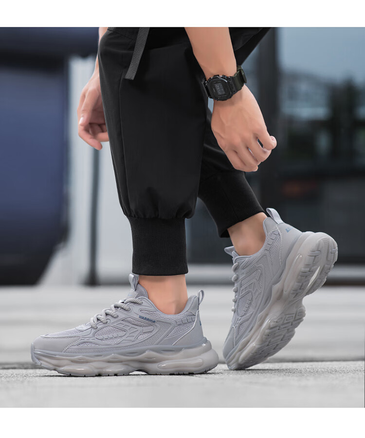 Warrior Men's Shoes 2026 New Summer Breathable Mesh Trendy Casual Sports Dad Sneakers Beige Size 39 11