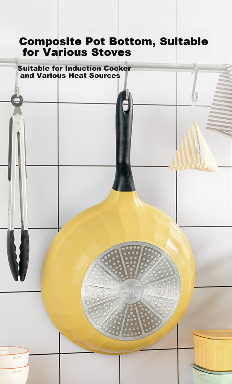 Buydeem [Jingdong Exclusive] 32cm Non-Stick Wok, Low Smoke Oil-Gathering, Small Yellow Goose Egg-Shaped, Compatible with Induction And Gas Stoves 8