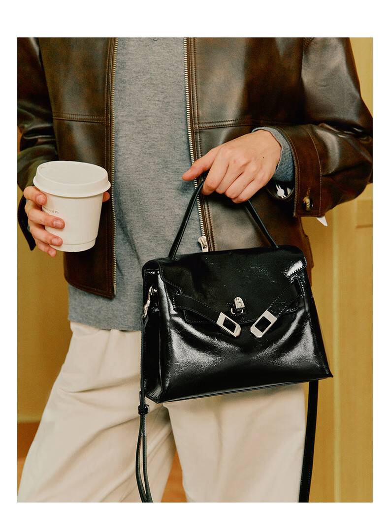 Lafestin Lafestin Hug Handbag Women's 2025 New Small Crossbody Kelly Bag Chestnut Brown 5