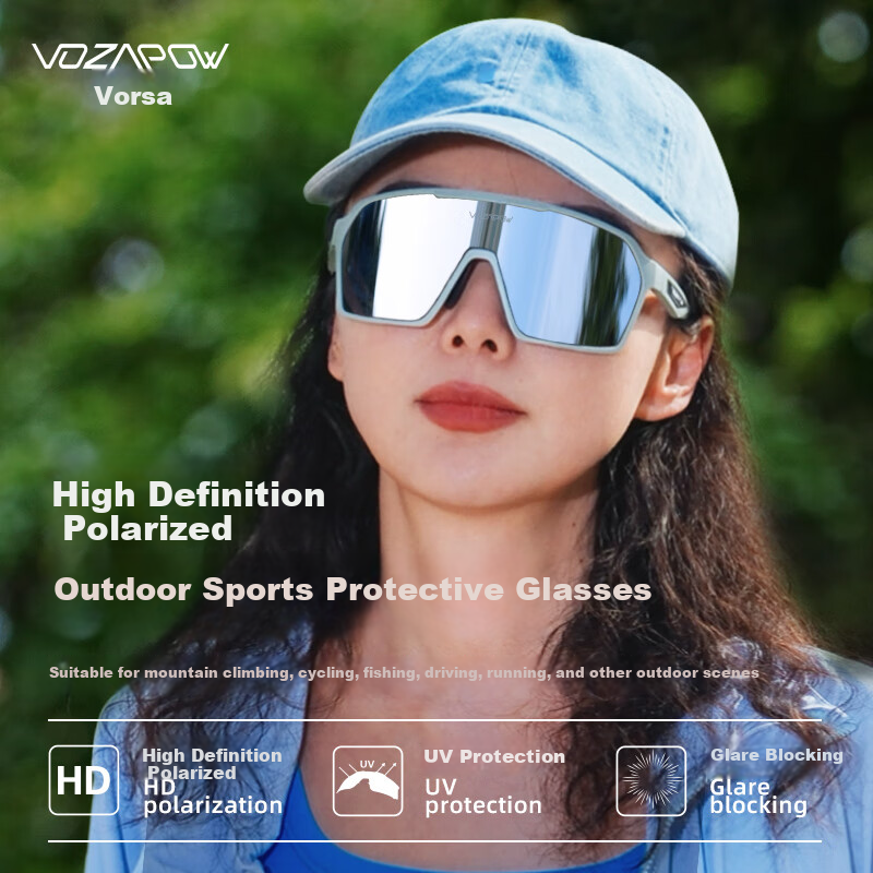 VOZAPOW Polarized Sunglasses for Hiking, Outdoor Sports Goggles, Windproof Cycling Fishing Sunglasses
