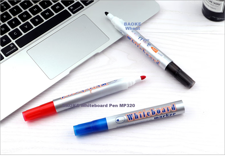 BAOKE MP320 Office Meeting Teaching Whiteboard Marker, Erasable And Easy to Erase, Red, 10 Pieces/box 9